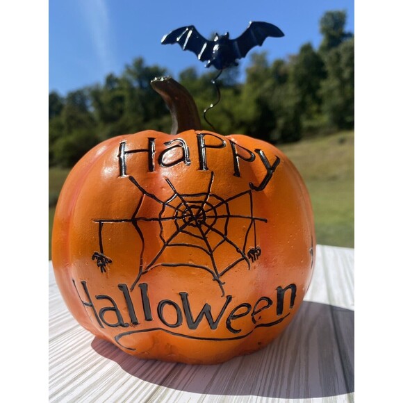 Happy Halloween Fall Bat Pumpkin Jack o Lantern Pumpkin Halloween Decorations - Picture 1 of 9